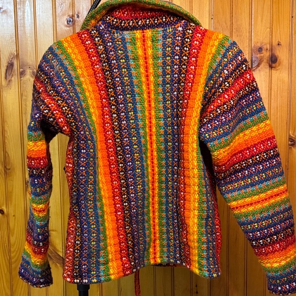 Hand Stitched Colorful Striped Women's Jacket - Picture 8 of 8